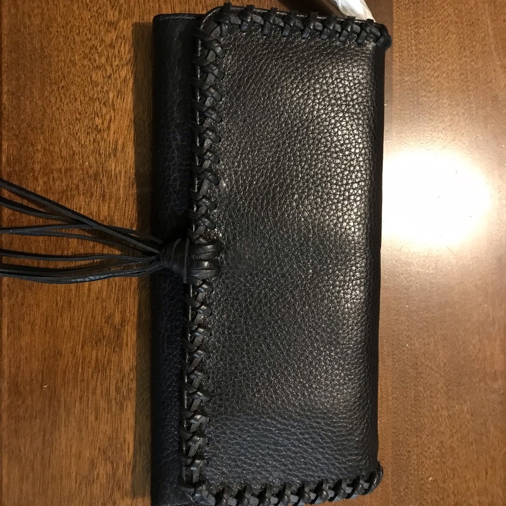 Banana Republic Black Leather Wristlet Handbag Never Used. Smoke free home.